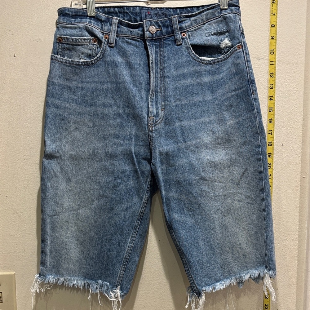 Lucky Brand Light Wash Frayed Hem Jean Shorts